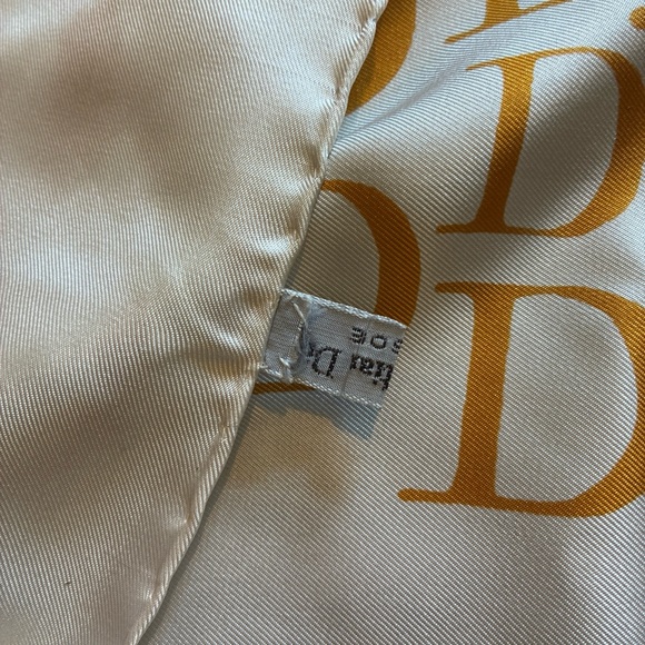 Christian Dior vintage monogram logo silk scarf ivory/gold - Picture 3 of 3